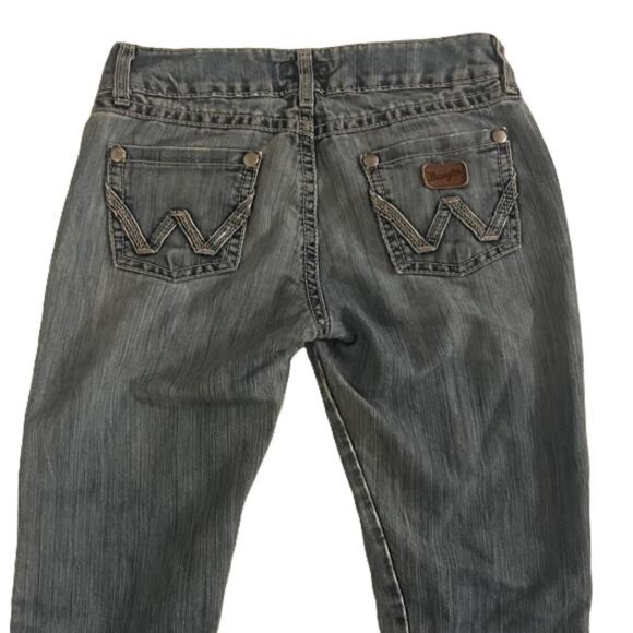 Wrangler Premium Patch Jeans Bootcut Blue Denim Rodeo Cowgirl Womens 29x32 - Picture 4 of 7
